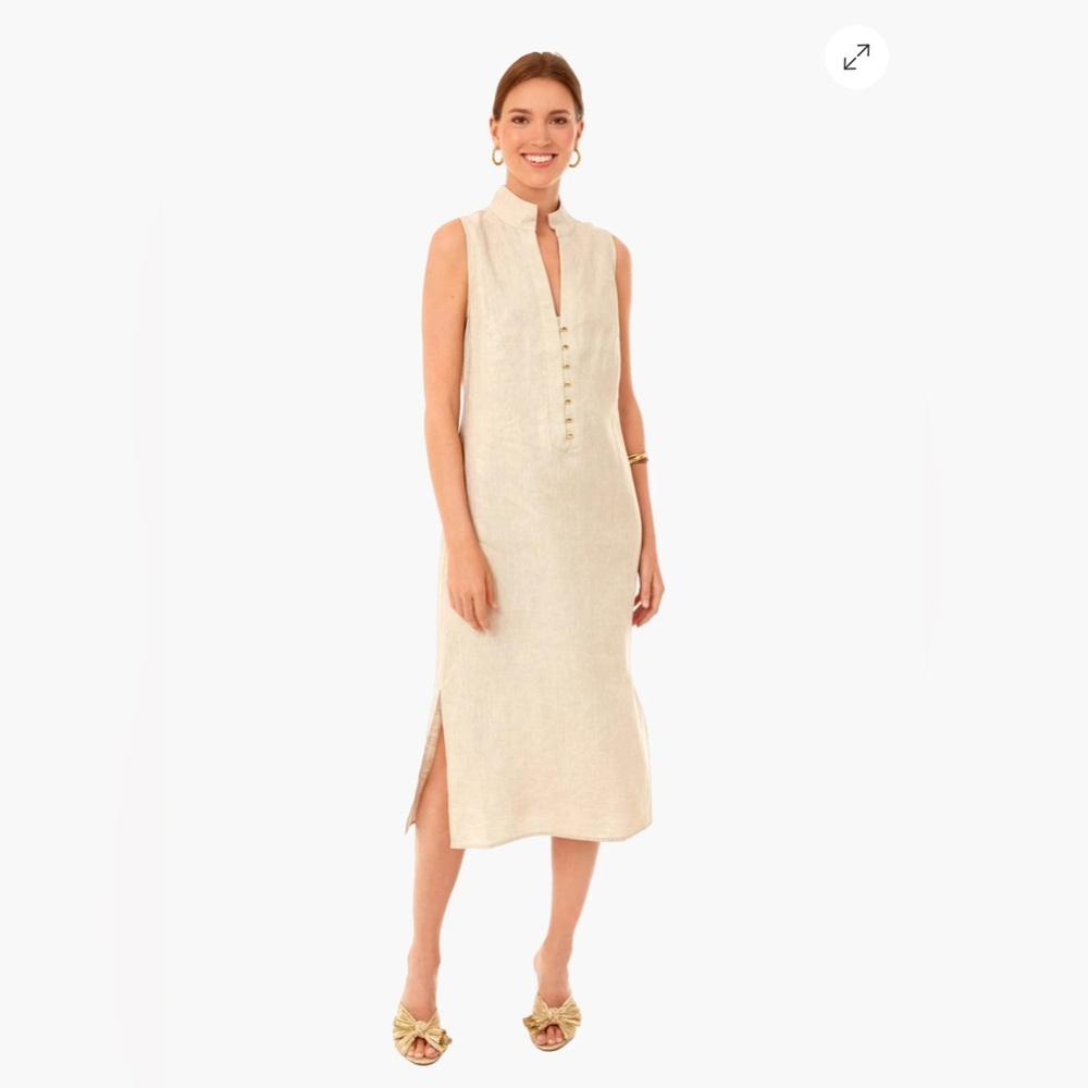 Sail to Sable Cream Sleeveless Midi Shift Dress